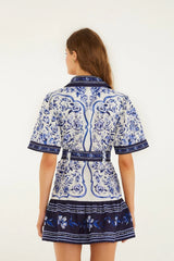 Farm rio - Porcelain linen mini kjole