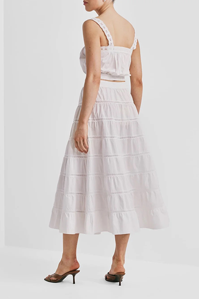 By timo - Poplin decorated skjørt